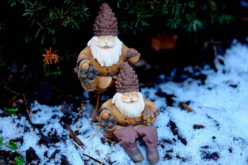 kabouters in de sneeuw, Couleur, Pixabay