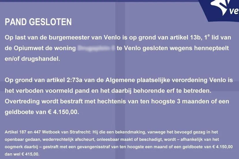 422 pand gesloten blur drugs