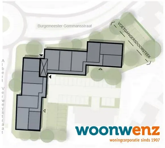 impressie ligging mogelijke nieuwbouw hoek burg gommansstraat albert verweystraat blerick woonwenz