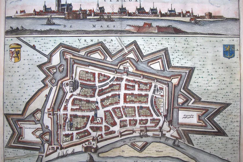 oude kaart van de stad venlo