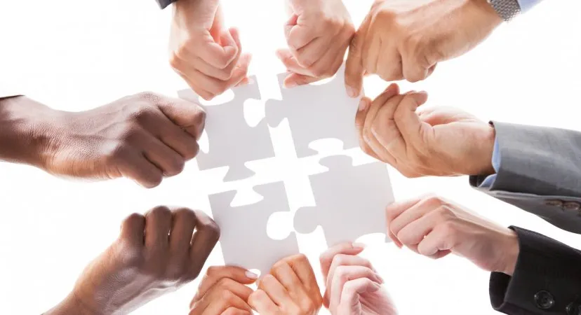 samenwerken stockfoto