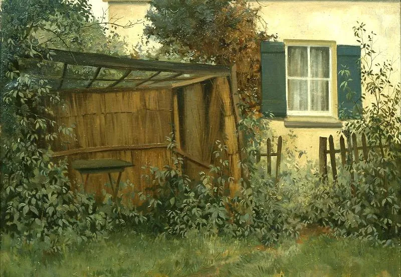 herman romijn vervallen prieel olieverf op doek partcoll klein