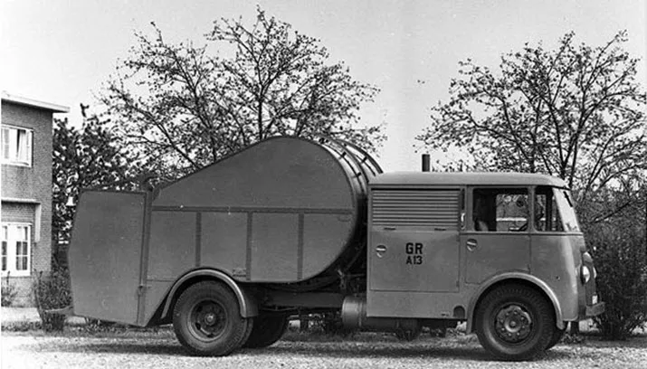 de brand vuilniswagen
