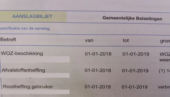 gemeentelijke belastingen 2018