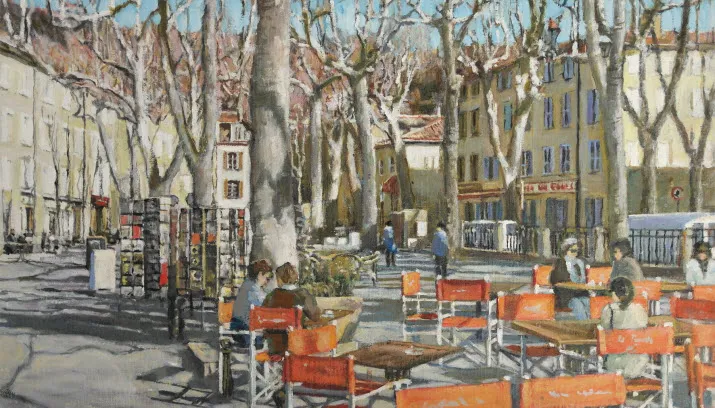 terras in haute provence olieverf anneke boot