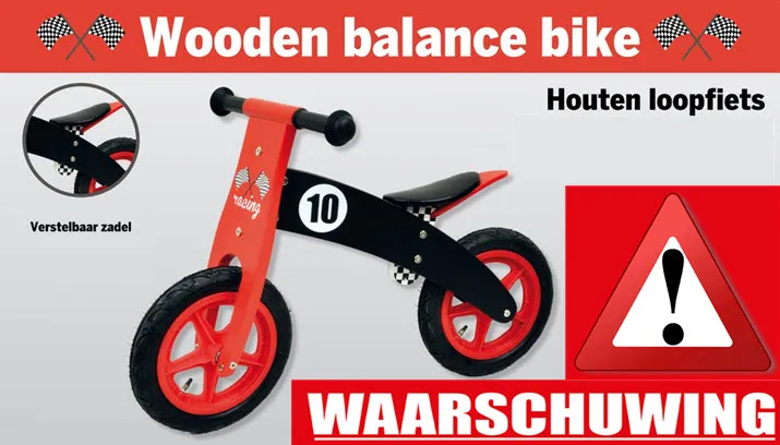 veiligheidswaarschuwing loopfiets