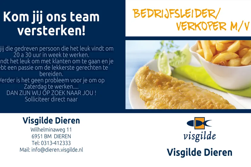 visgilde dieren vacature