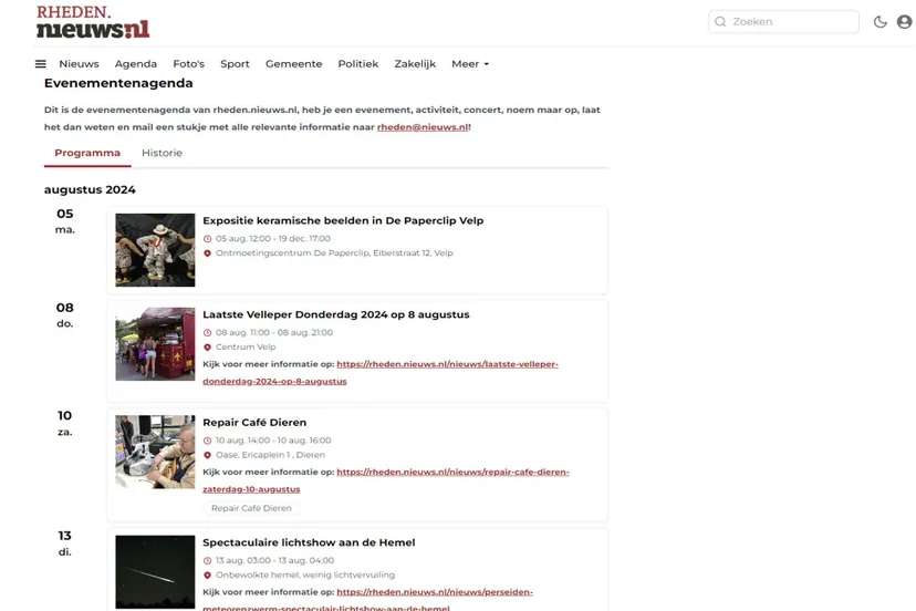 agenda rhedennieuwsnl
