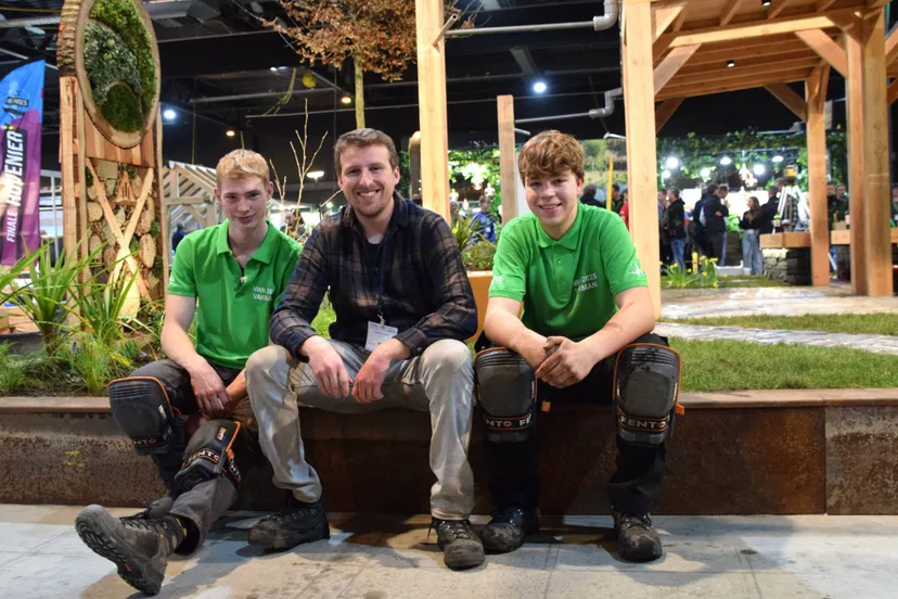 daan blonk coach berend poppema en hidde kruit van aeres mbo velp 3e van nederland bij nk hovenier 2025 marjanne eikelboom