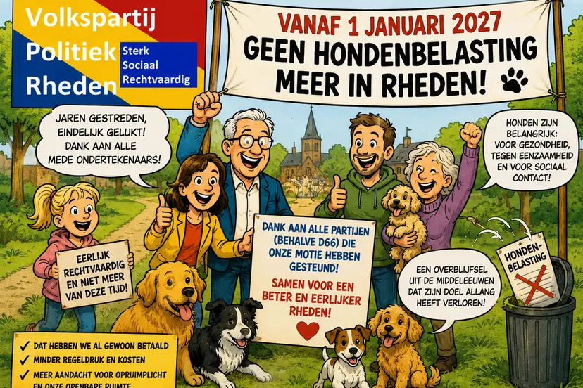 Cartoon Hondenbelasting - Volkspartij Politiek Rheden