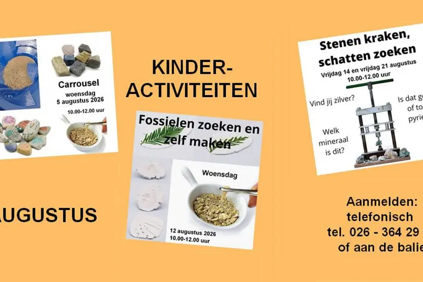 Poster kinderactiviteiten augustus - Gelders Geologisch Museum