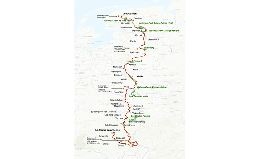 benelux estafette overzichtskaart