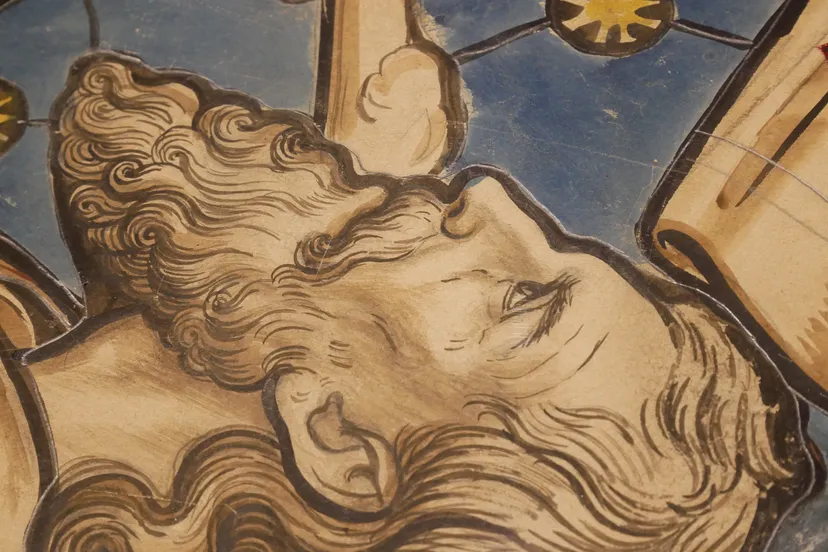 detail van een imposant karton uit atelier frans nicolas