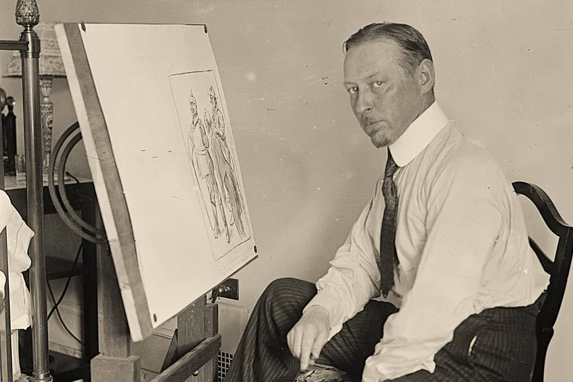 Louis_Raemaekers_in_his_studio_on_July_28,_1917