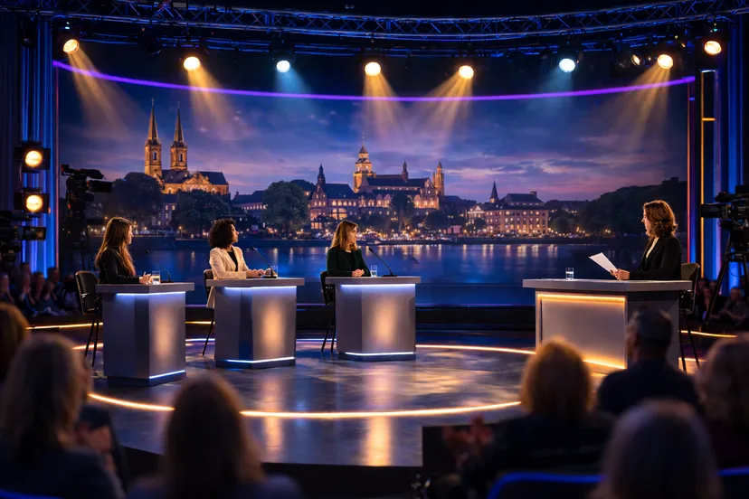 Politiek debat in de studio
