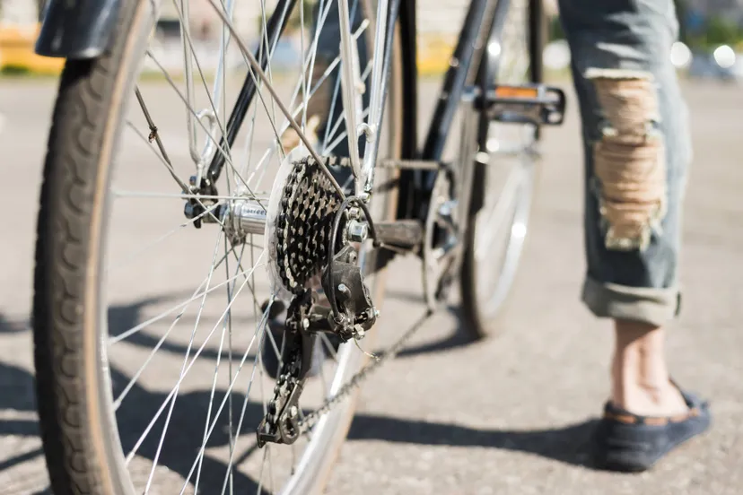 close-up-bicycle-rear-wheel-with-chain-sprocket-road