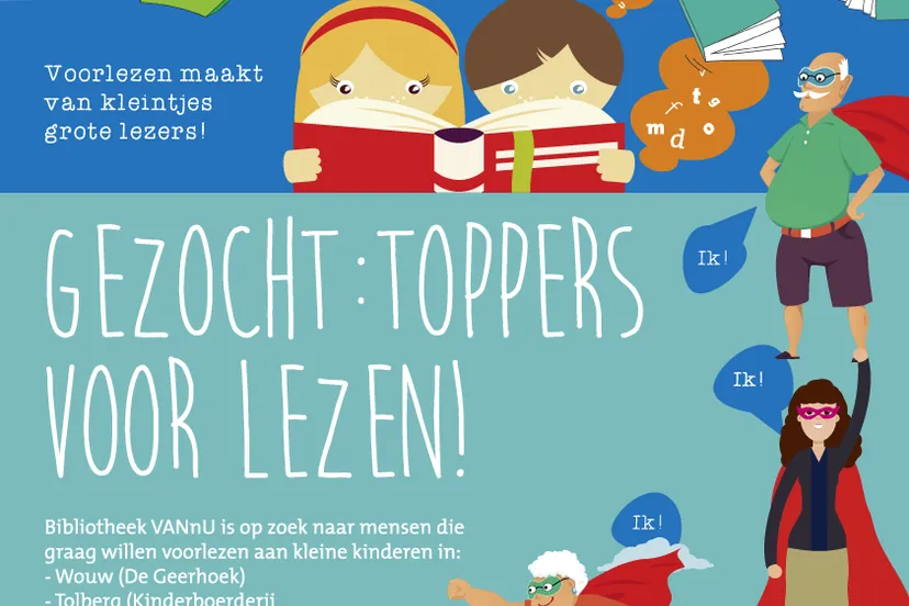 1957 bibliotheek vannu toppers voor lezen poster a3 def internet rgb e1529394737925