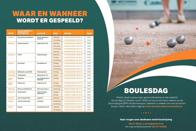 boules in je buurt roosendaal binnenkant