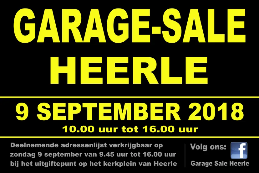 garage sale aankondiging