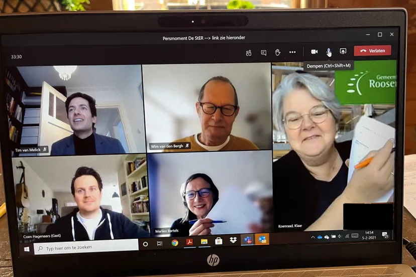 rechts wethouder klaar koenraad midden boven wim van den bergh midden onder marlies bartels linksboven tim van melick linksonder coen hagenaars