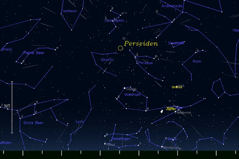 perseiden 2024 hemelkaart