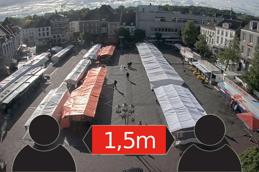 anderhalve meter gewijzigde donderdagmarktopstelling in sittard