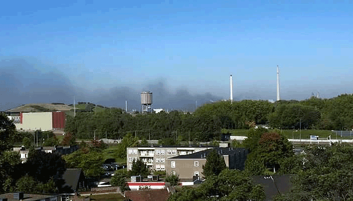 brand op chemelot gezien vanuit geleen