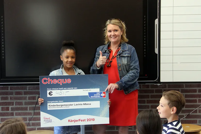 cheque voor kwf van kenjerfest