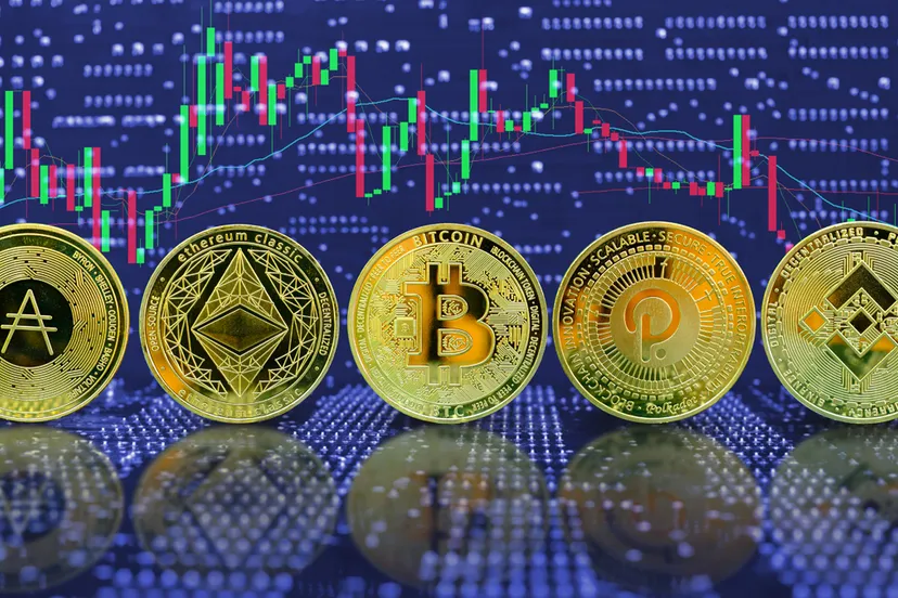 collection fo gold coin cryptocurrency