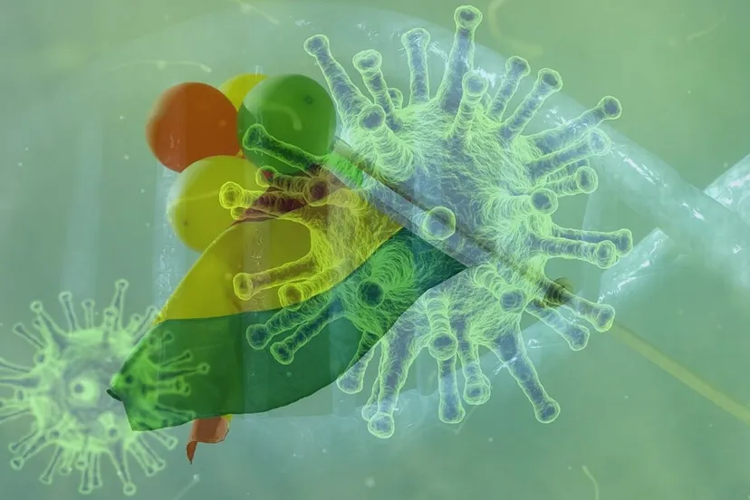 coronavirus overschaduwt carnavalsdriekleur rood geel groen vlag 1
