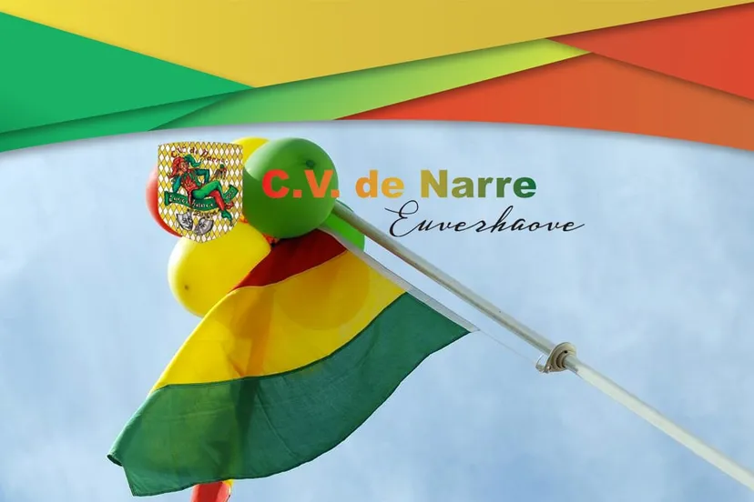 cv de narre euverhaove carnavalsdriekleu rood geel groen vlag