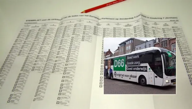 d66 campagnebus verkiezingen stembiljet vaag