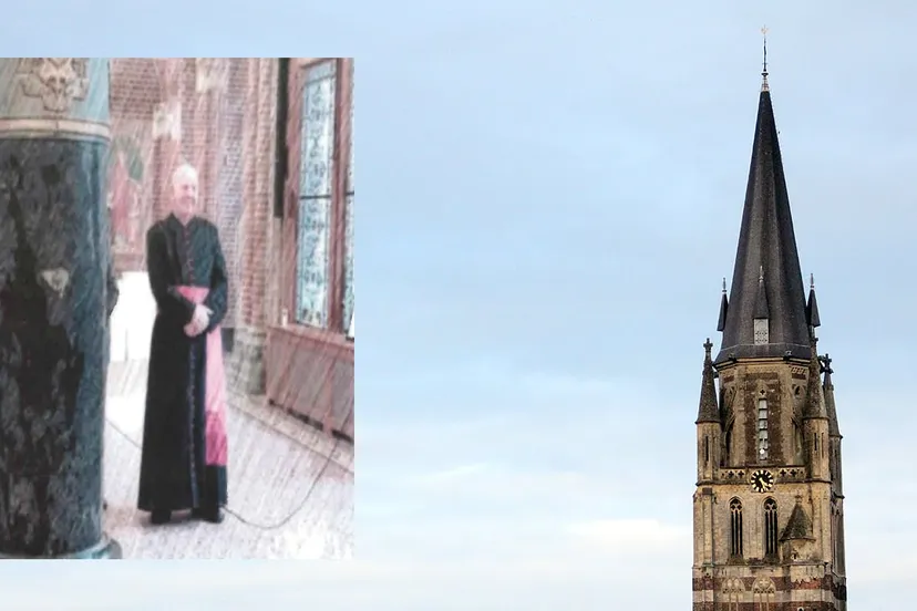 deken van rens 50 jaar priester kerktoren sittard vanaf parkeerdek abc complex walstraat
