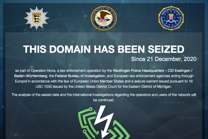 domain inet uitgeschakeld door politie