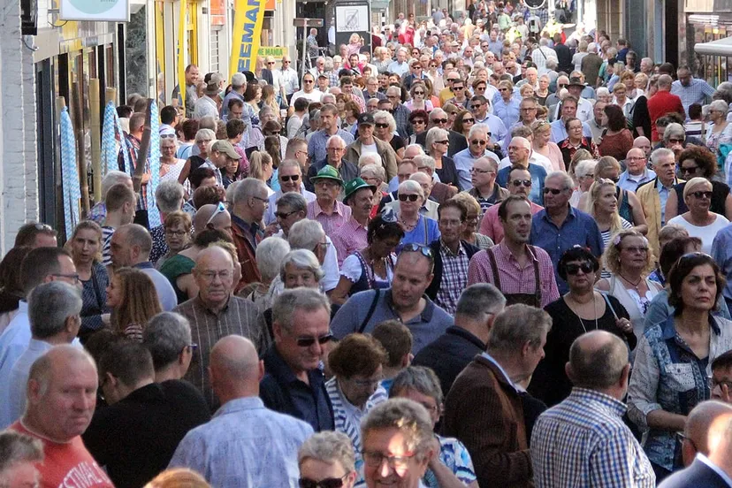 drukte na de optocht