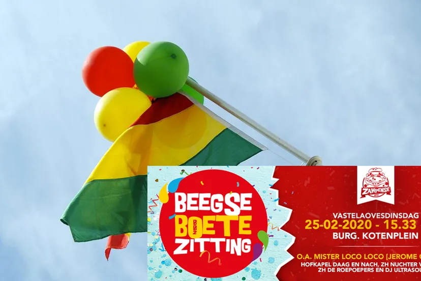 eerste beegse boetezitting carnavalsdriekleur rood geel groen vlag 1