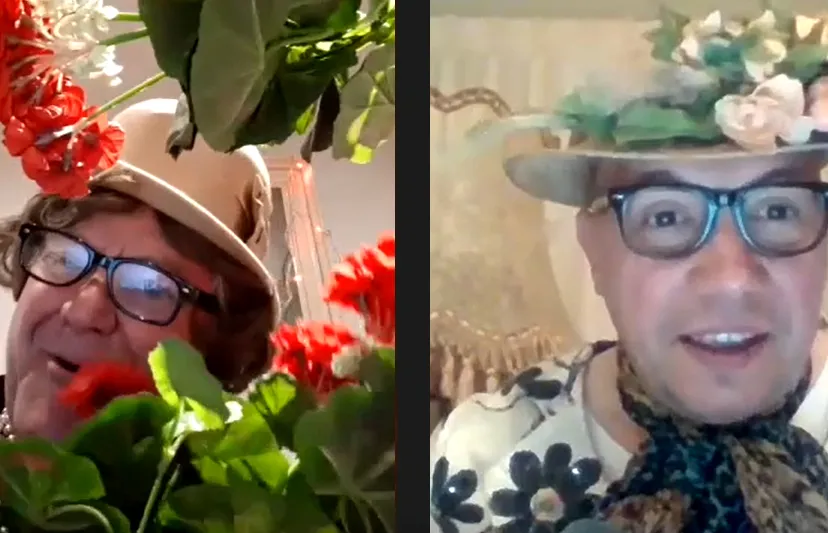 foto achter de geraniums