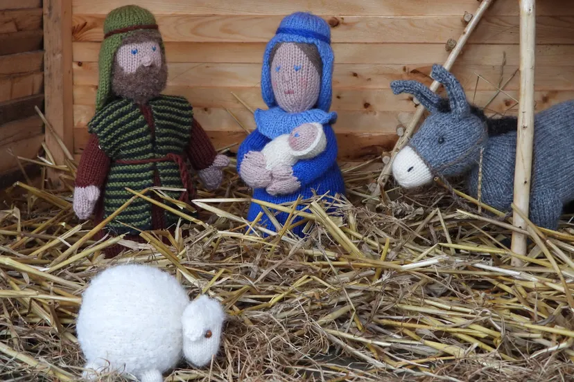 gebreide kerststal janke faber