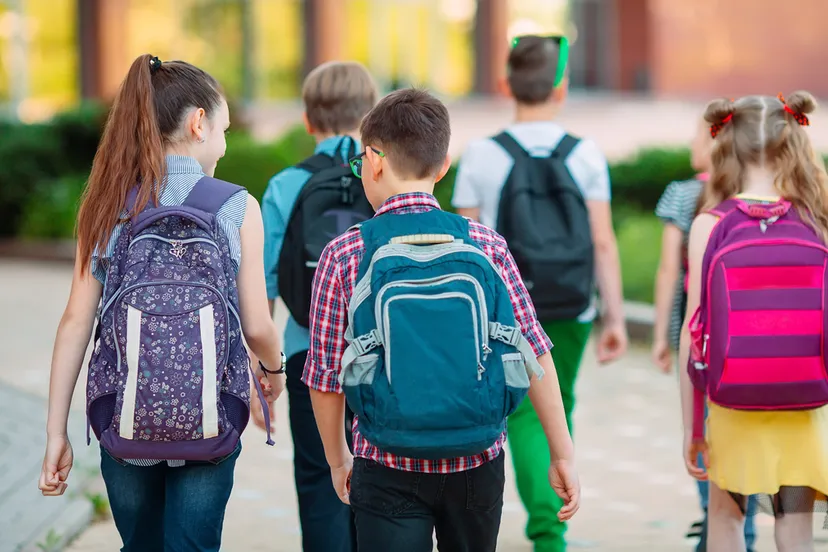 groep kinderen die samen naar school gaan