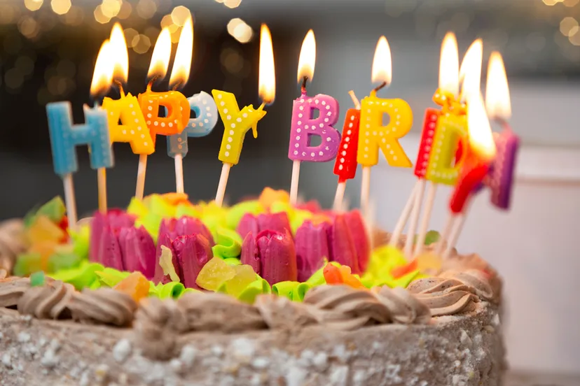 happy birthday taart kaarsen