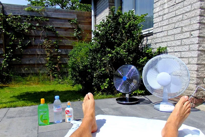 hitte tropisch ventilatoren zonnebrandcreme