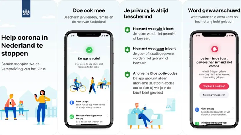 illustratie corona app