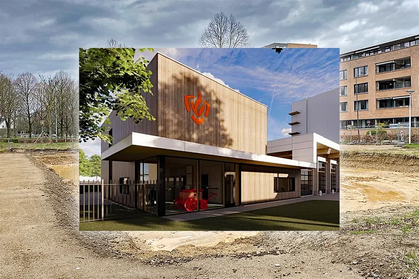 impressie nieuwe kazerne bouwterrein nieuwe brandweerkazerne sittard