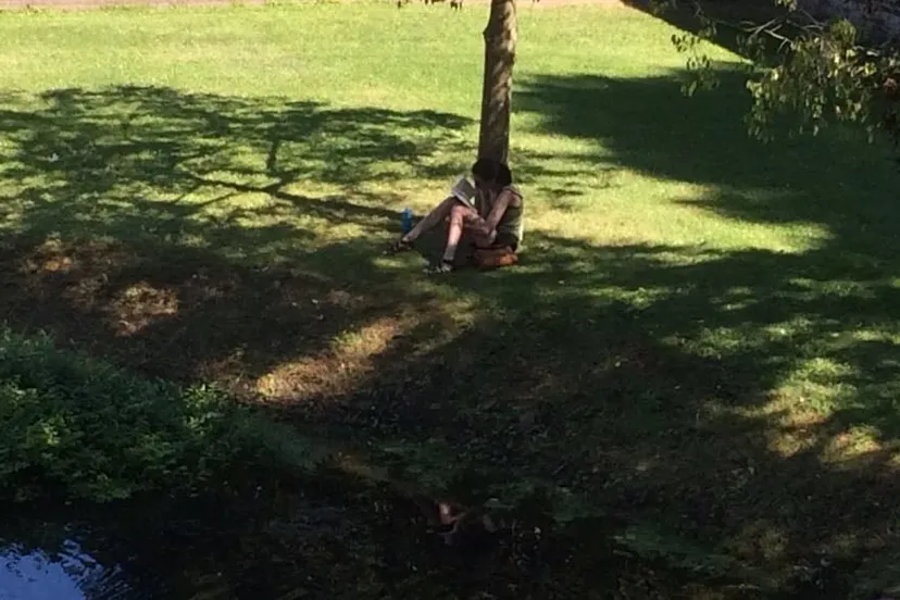 koelte schaduw hittegolf bezinningstuin lezen