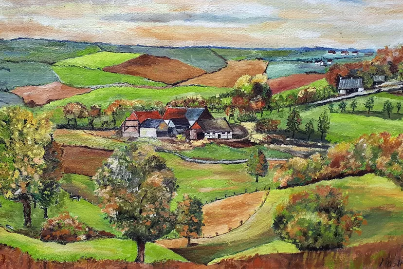 landschap in zuid limburg lang geleden geschilderd door guil mostert