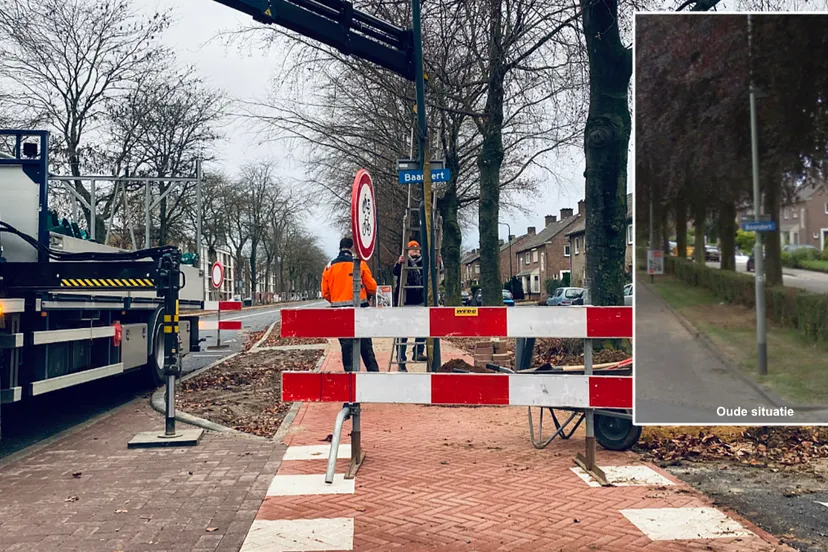 lantaarnpalen verplaatst