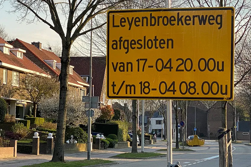 leyenbroekerweg afgesloten 17 18 april 2021