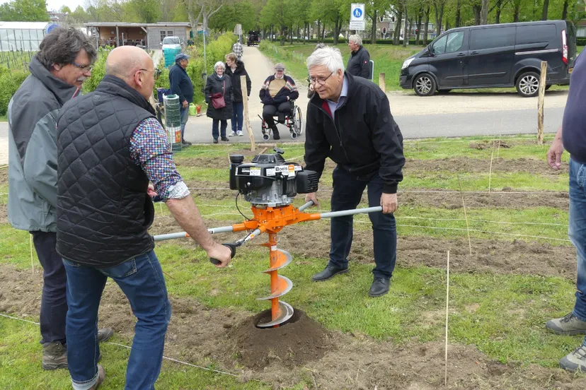 meekels assisteert bij aanplan wijnstokken 2