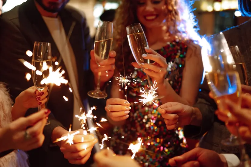 nieuwjaar feest sterretjes champagne