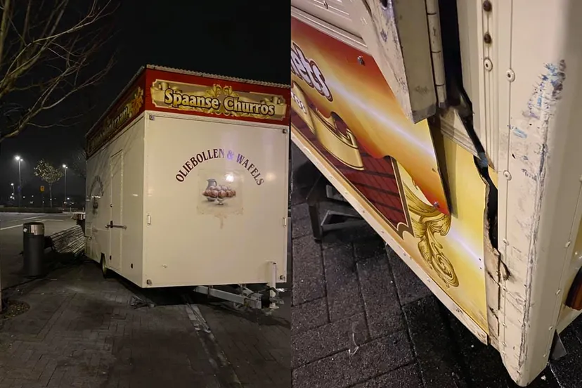 oliebollenkraam stein aangereden